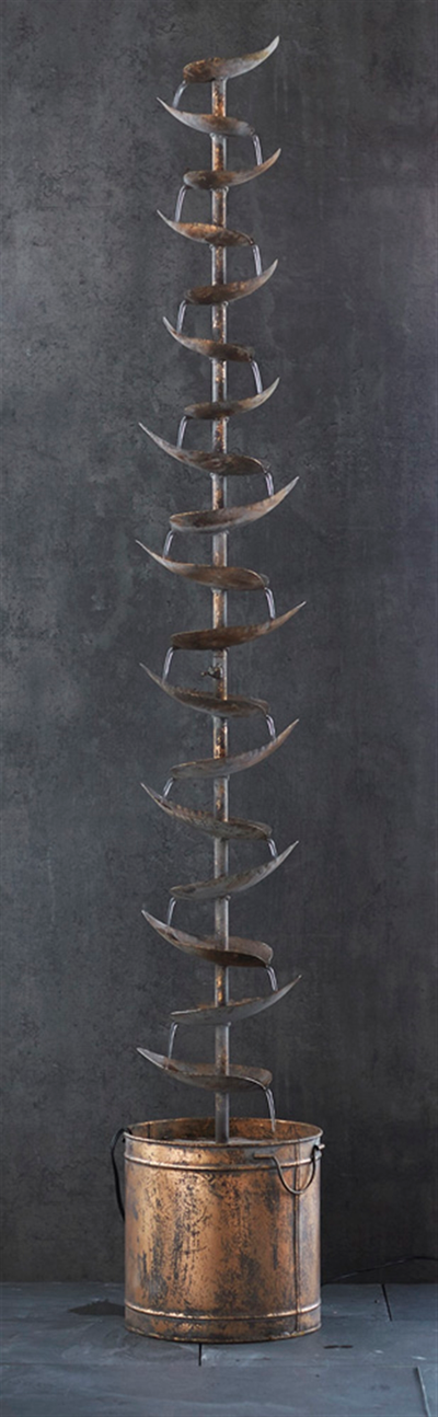 Leaf Fountain with UL Pump, 62.5"H Metal