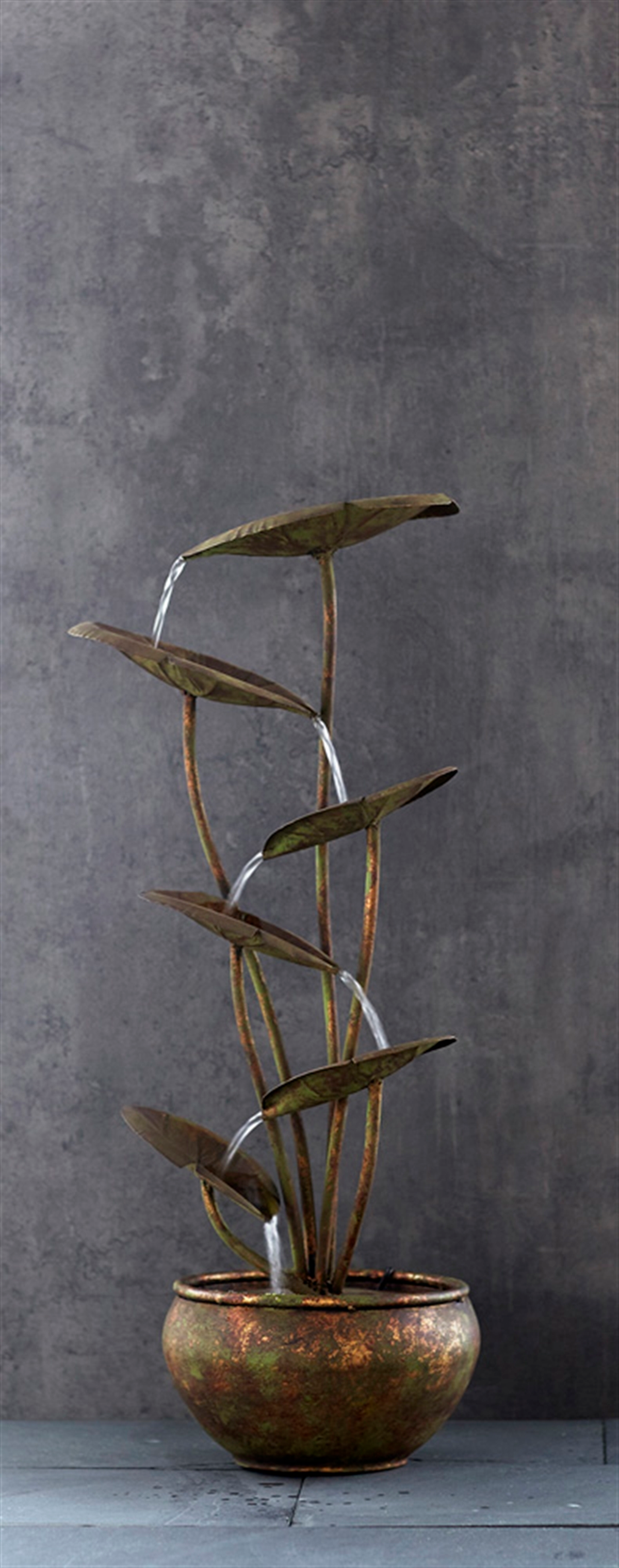 Lotus Fountain with UL Pump, 30.5"H Metal