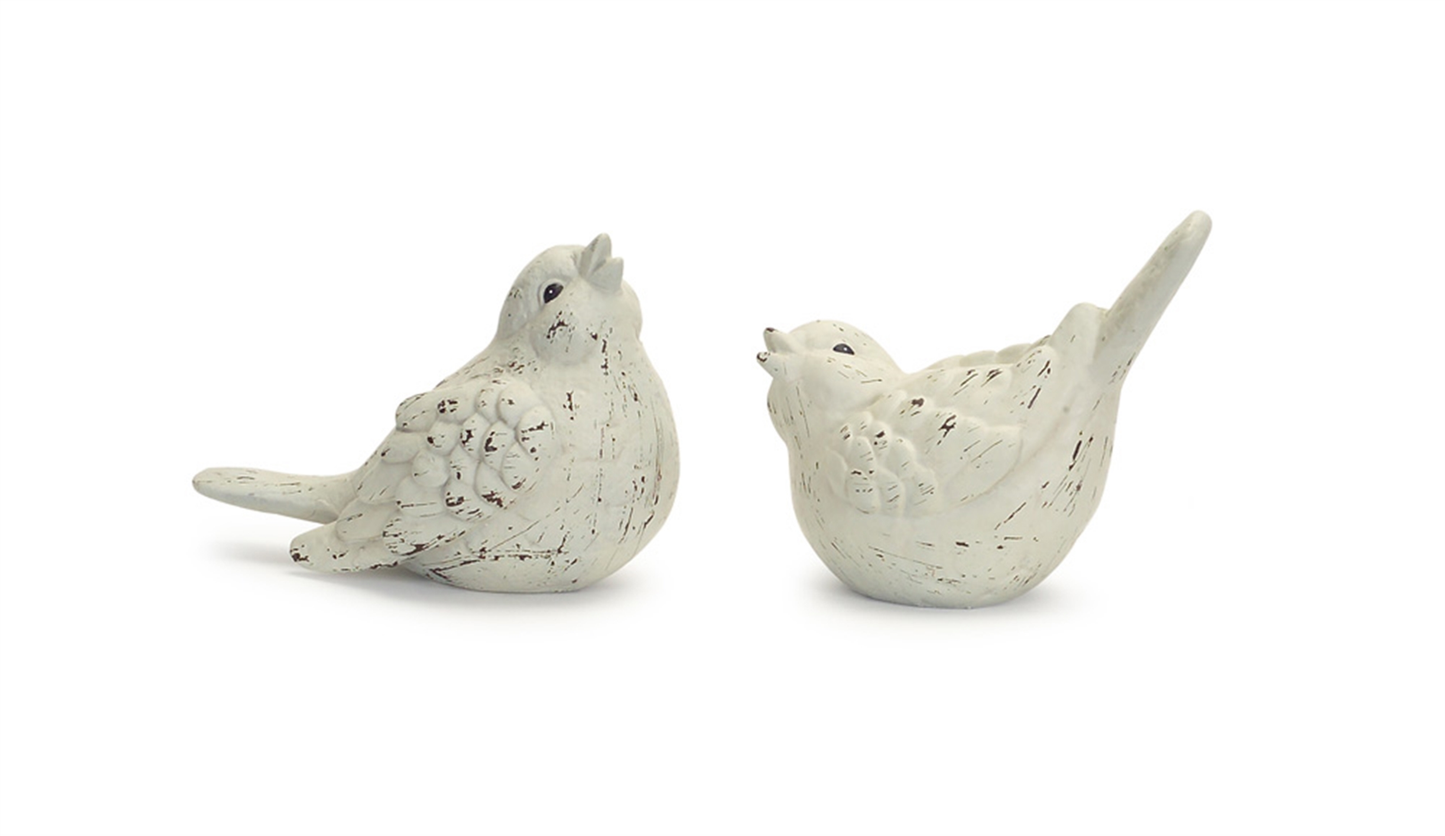 Terracotta Bird Figurine, Set of 4 (6.25"H, 7"H)