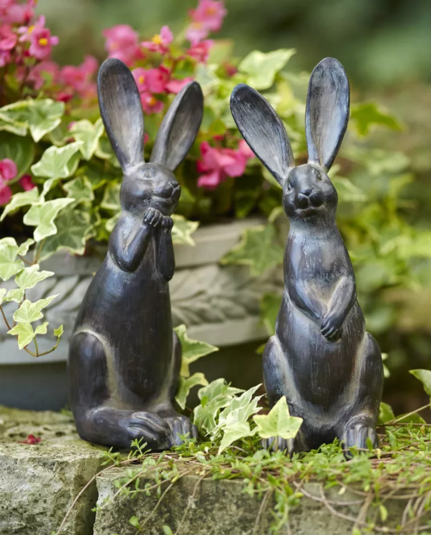 Resin Rabbit Figurine, Set of 2 (11.5"H)
