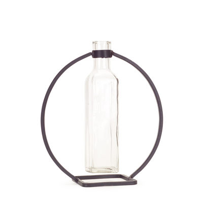 Hanging Vase in Circle Stand, Set of 4 (9"H)