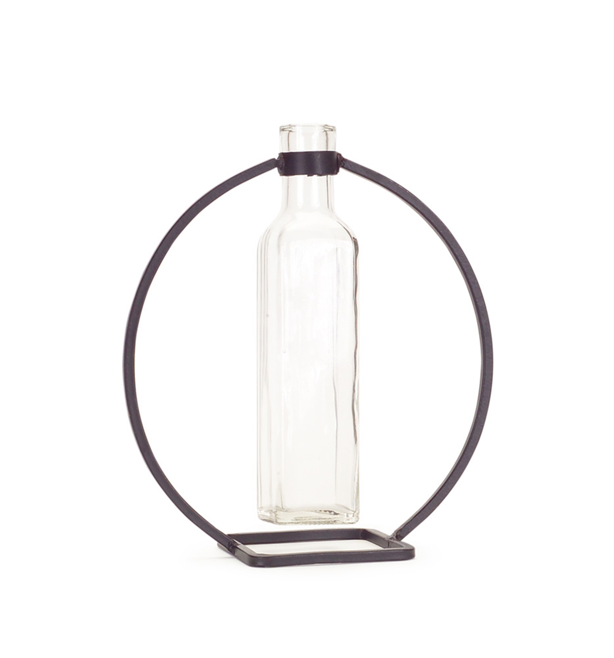 Hanging Vase in Circle Stand, Set of 4 (9"H)
