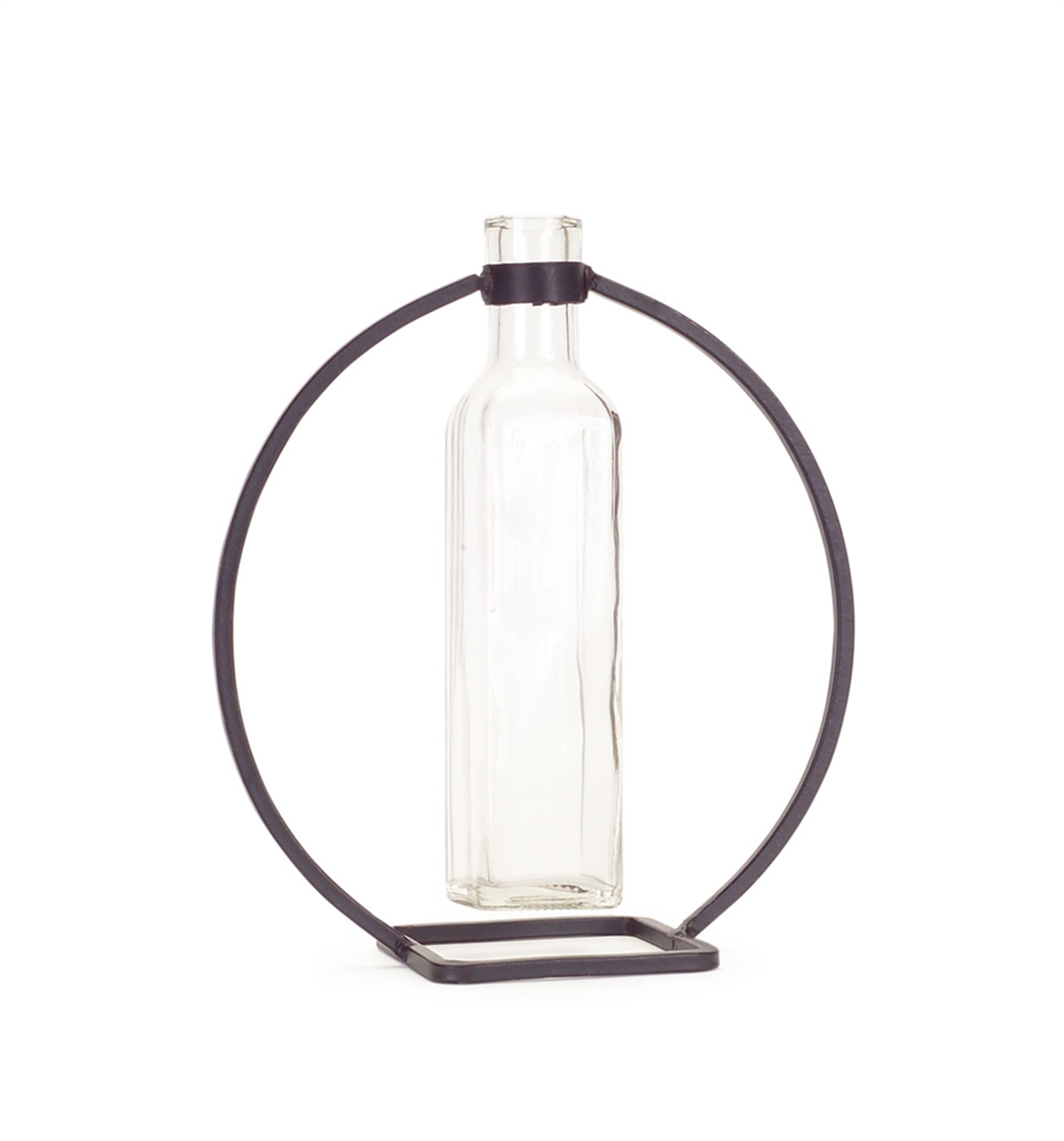 Hanging Vase in Circle Stand, Set of 4 (9"H)