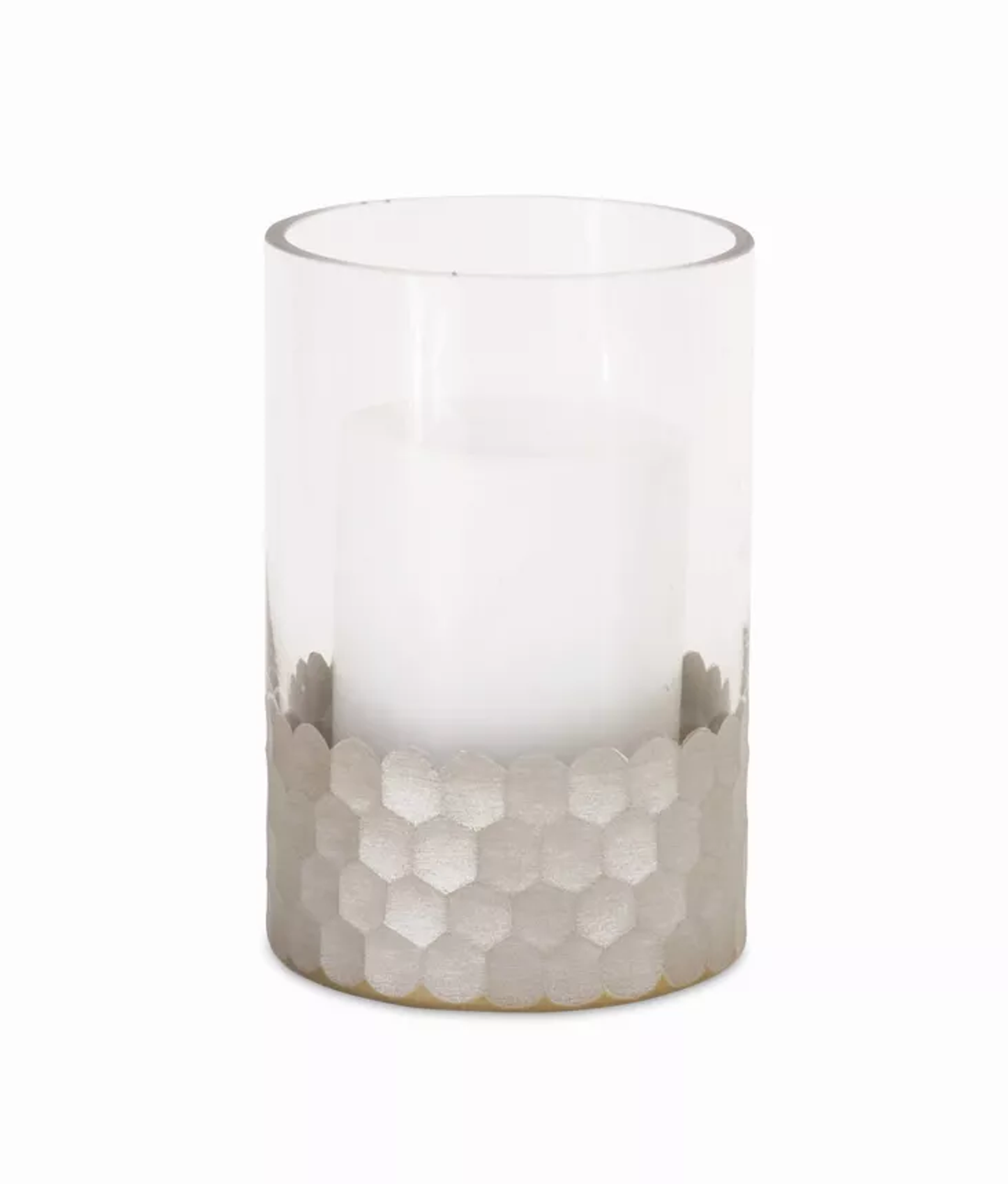 Glass Candle Holder, Set of 2 (4"D x 6"H)