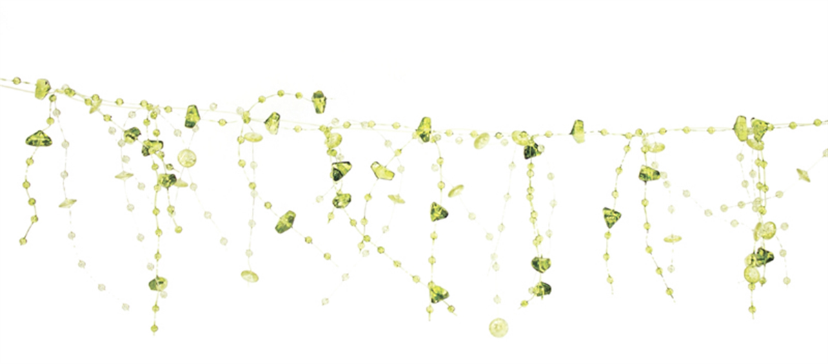 Bead Garland Green (Set of 12) 5'L Acrylic