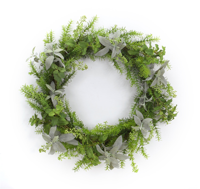 Herb Wreath 24.5"D Polyester/Plastic