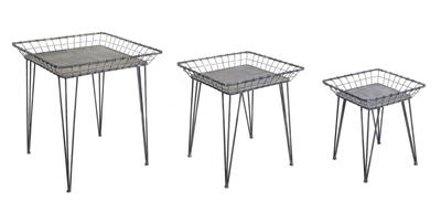 Metal Tray Tables, Set of 3