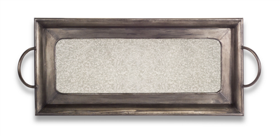Melrose Metal & Glass Mirror Tray, 14.5" x 36.5"