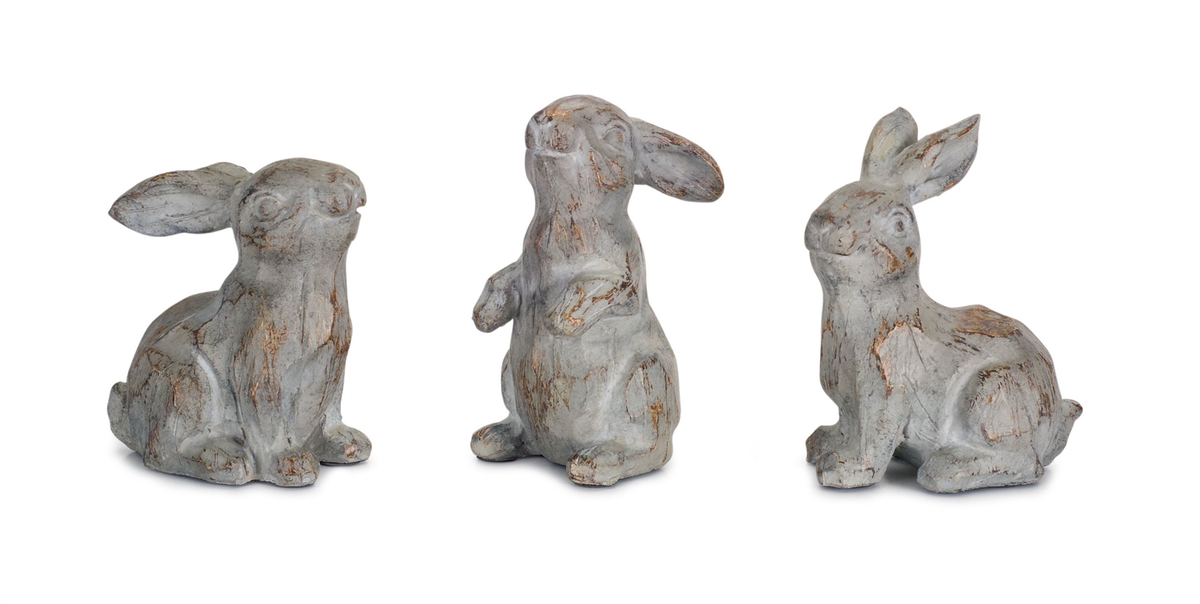 Melrose Stone Powder Rabbit Figurines, Set of 6