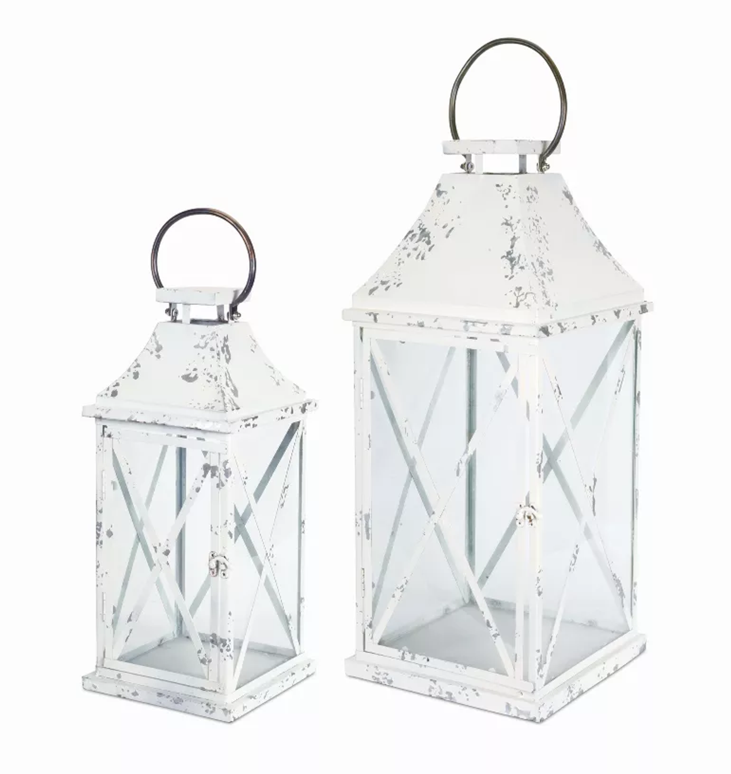 Metal Lantern Set of 2, X-Design 18.75" - Melrose