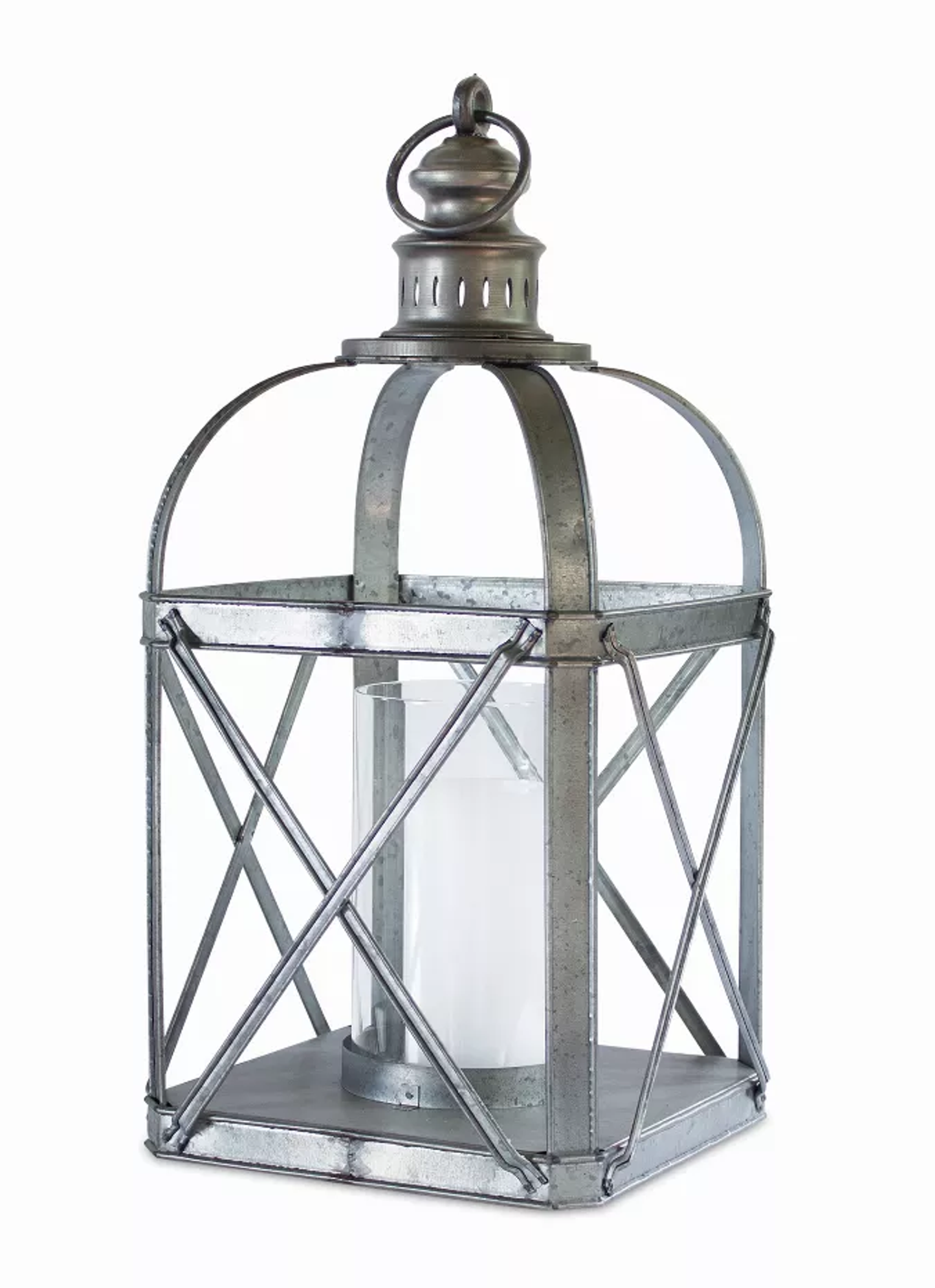 Metal Lantern, 21in Tall