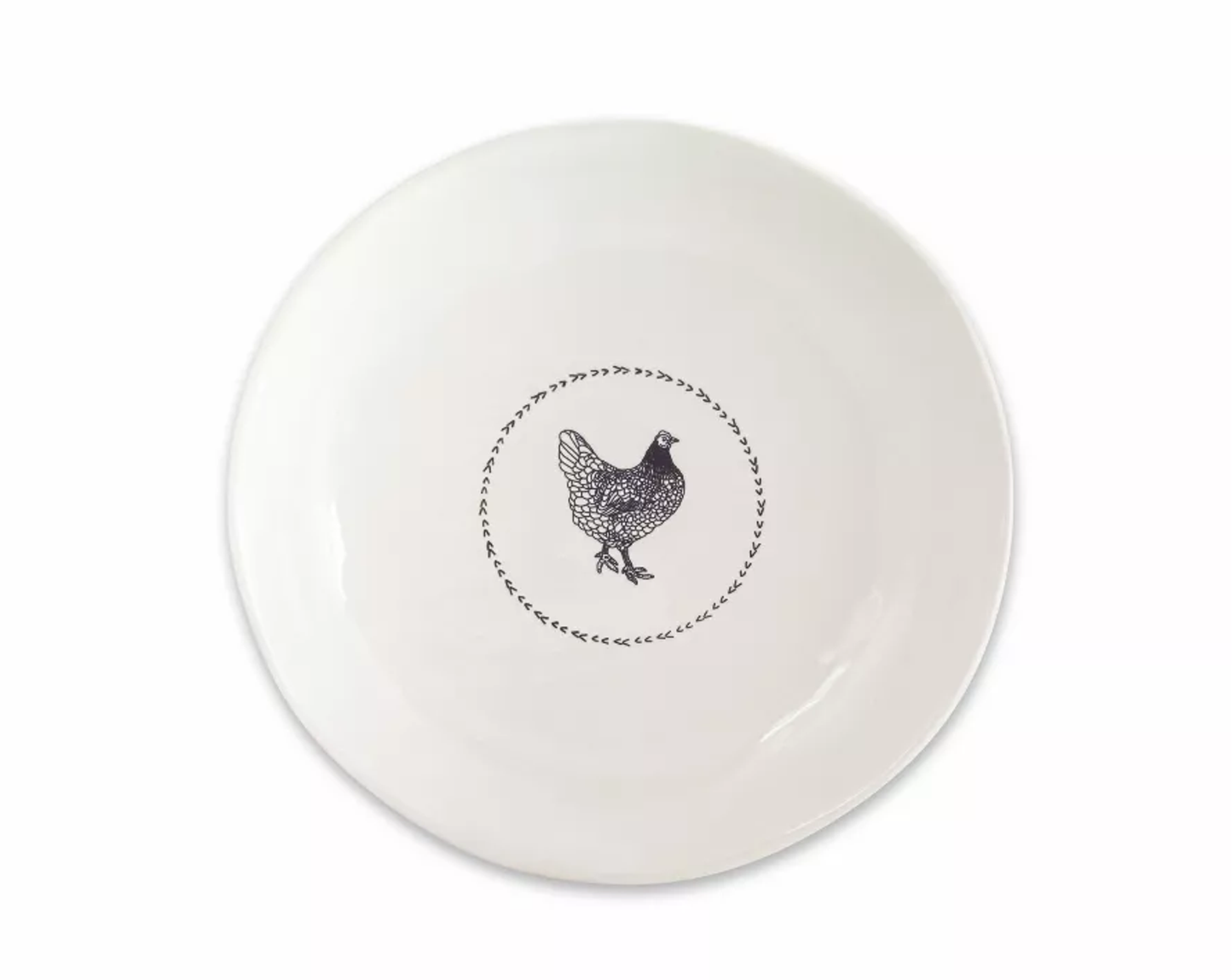Chicken Stoneware Round Platters Set of 2, 13.25"