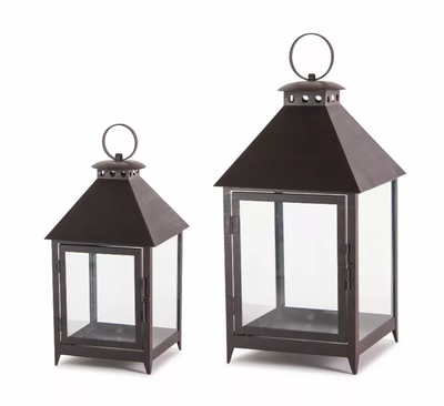 Iron Lantern, Set of 2 (11.75in & 16in)