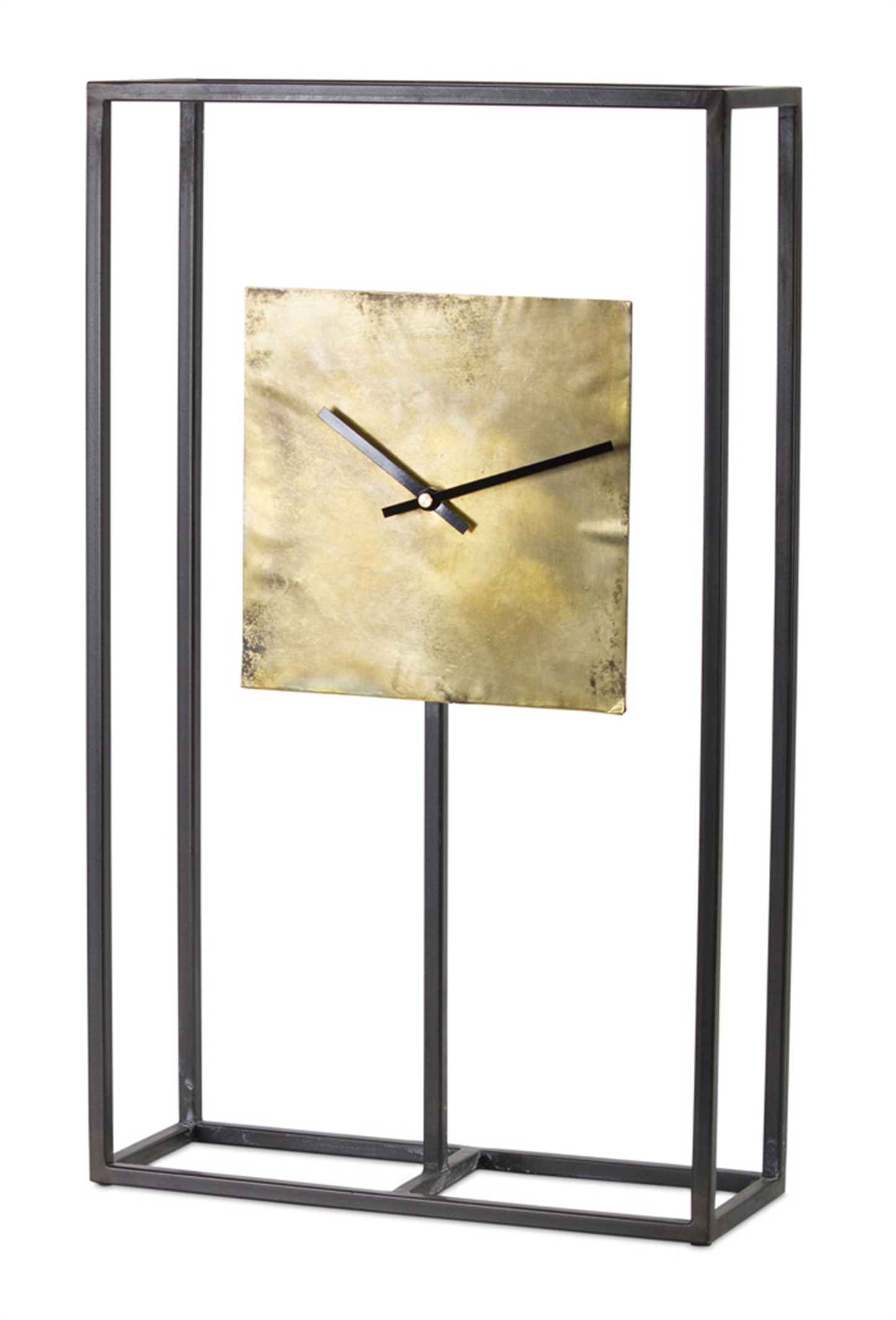 Iron & Copper Tabletop Clock 21.75"