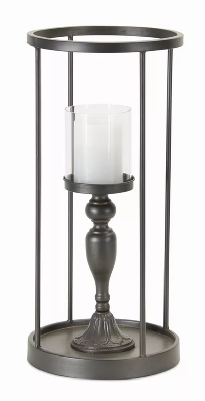 Iron and Glass Candle Holder 19.75" - Melrose Decor
