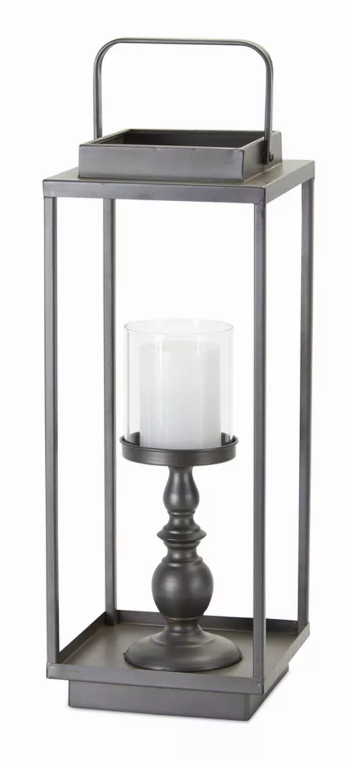 Melrose Iron & Glass Candle Holder, 20.25"H