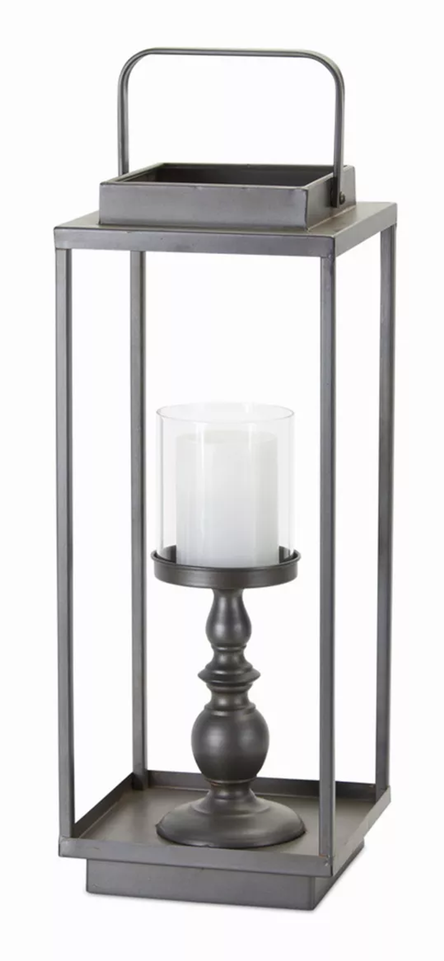 Melrose Iron & Glass Candle Holder, 20.25"H