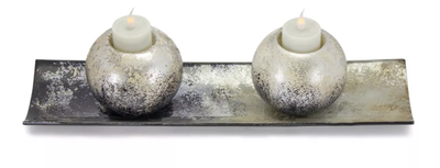 Votive Holders with Tray, Set of 2