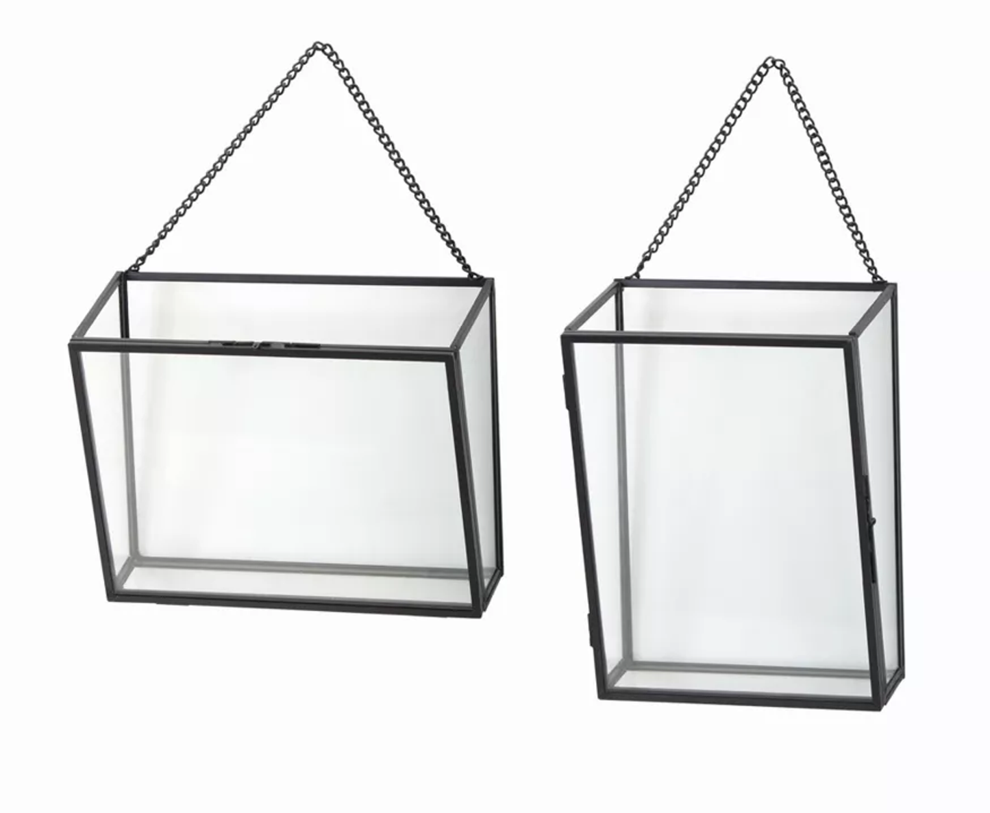 Melrose Glass & Metal Photo Wall Pockets, Set of 2
