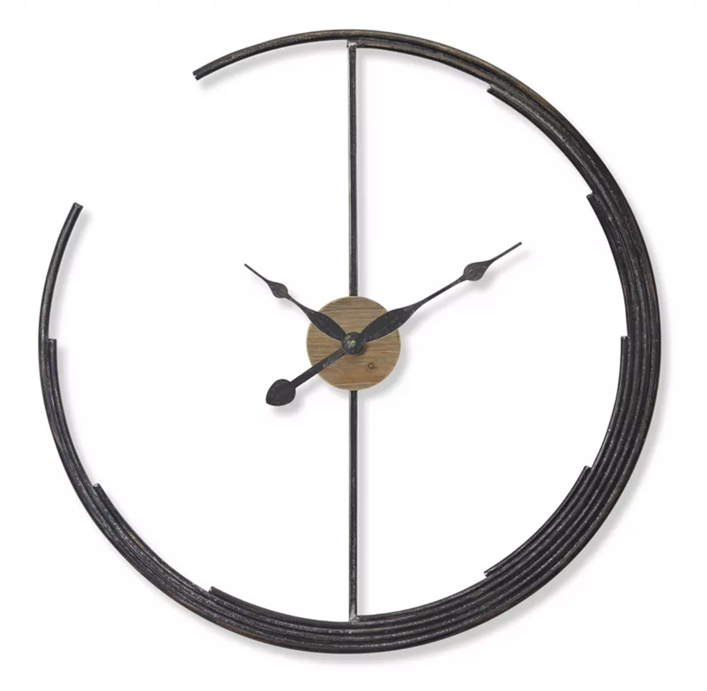 Abstract Metal & Wood Wall Clock, 28.5in