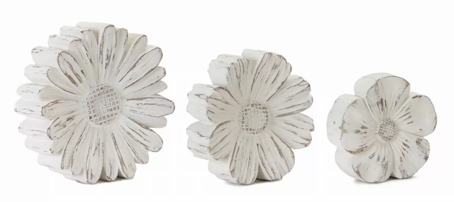 Melrose Chalky Flower Table Accents, Set of 3