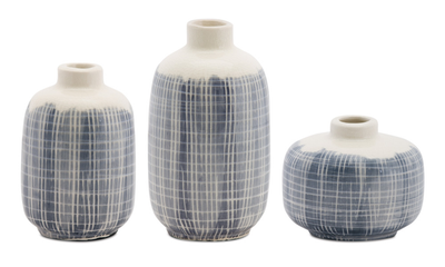 Terra Cotta Mini Vase Set of 6, Woven Look - Melrose