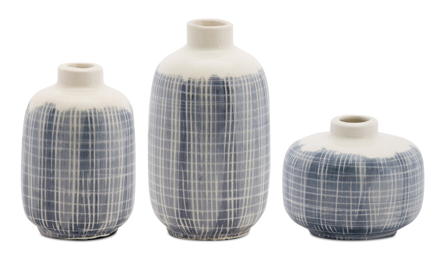 Terra Cotta Mini Vase Set of 6, Woven Look - Melrose