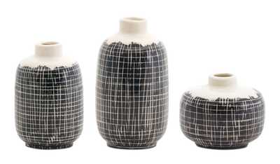 Terra Cotta Mini Vase Set of 6, Crackle Finish - Melrose