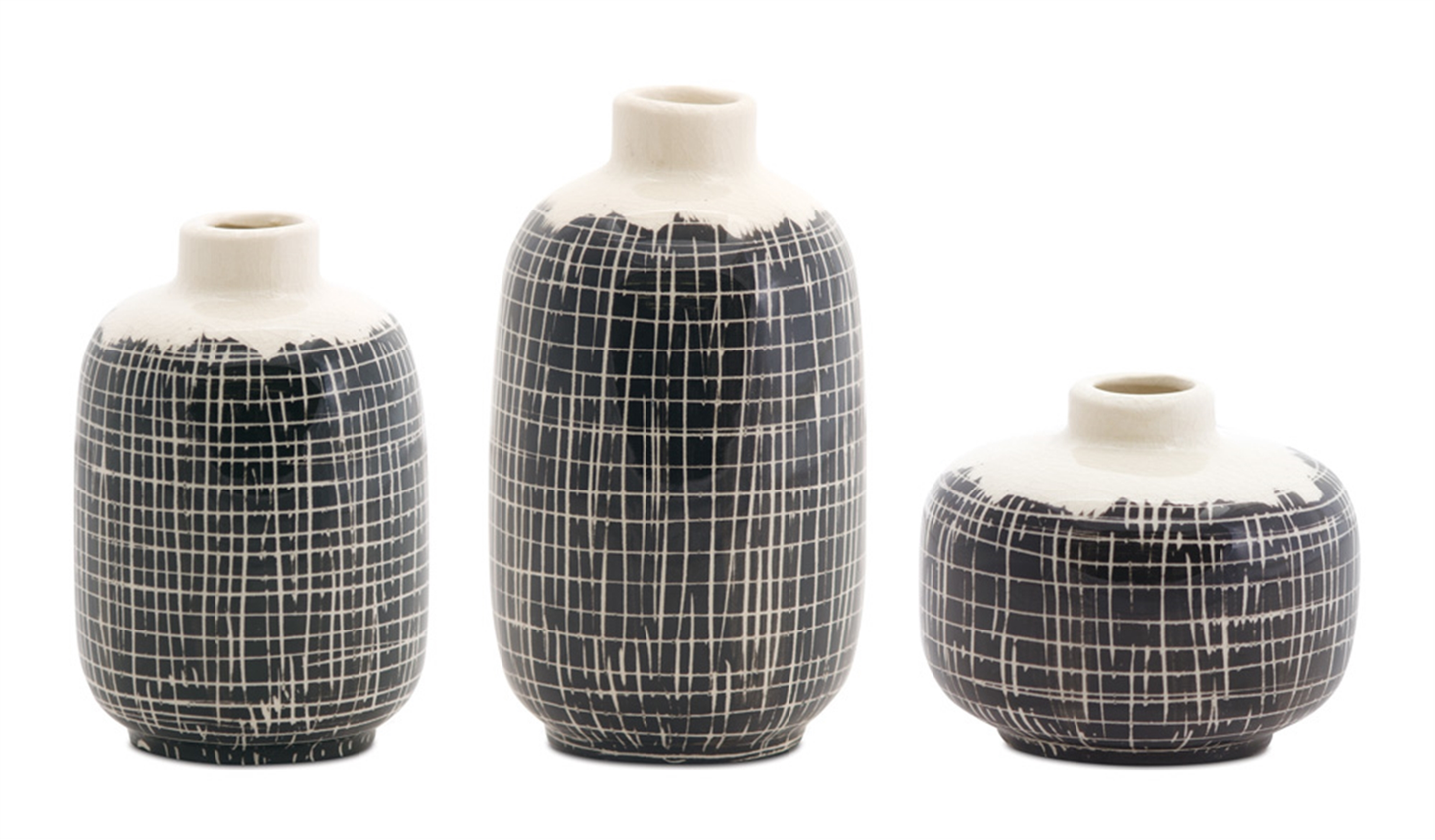 Terra Cotta Mini Vase Set of 6, Crackle Finish - Melrose