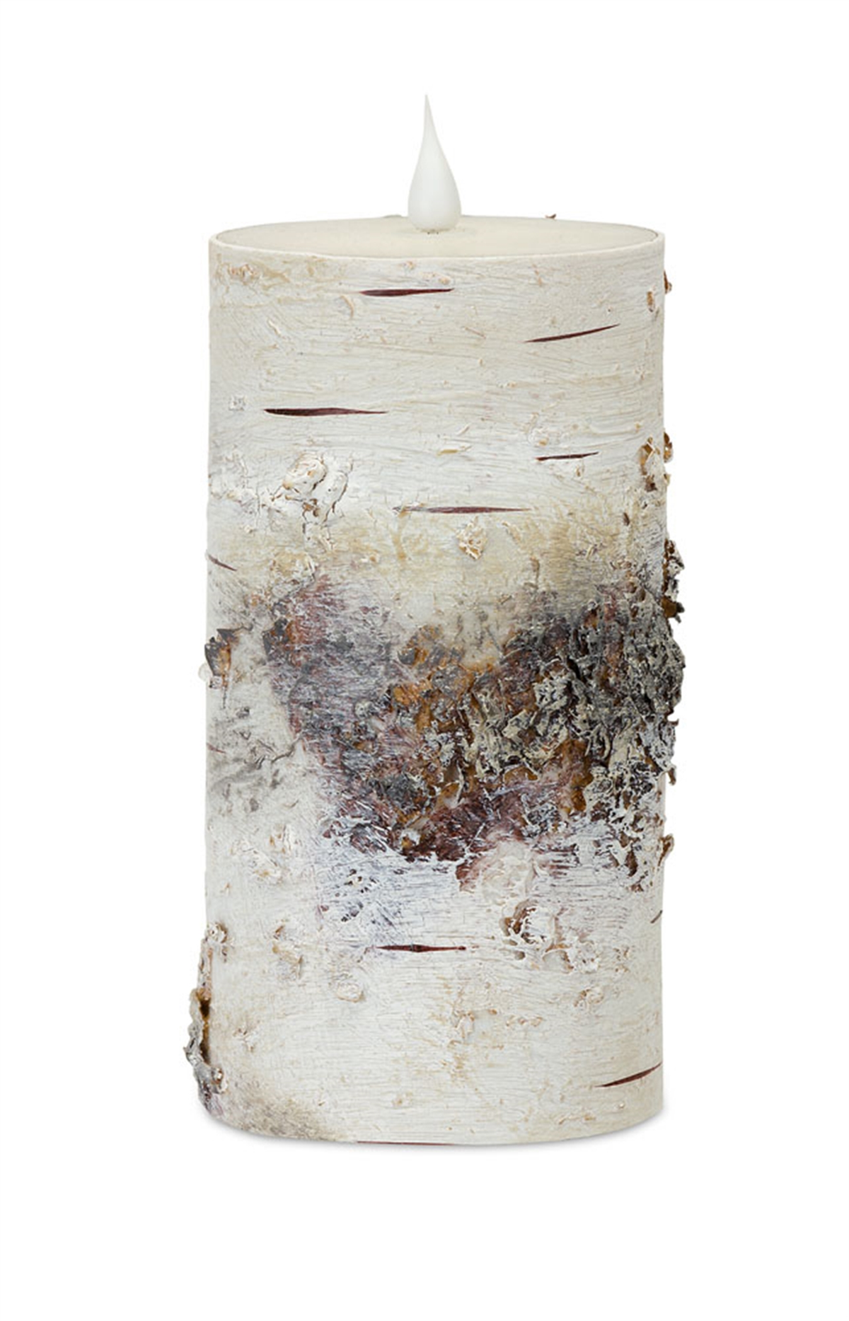 Melrose LED Birch Candle with Remote, 7"H
