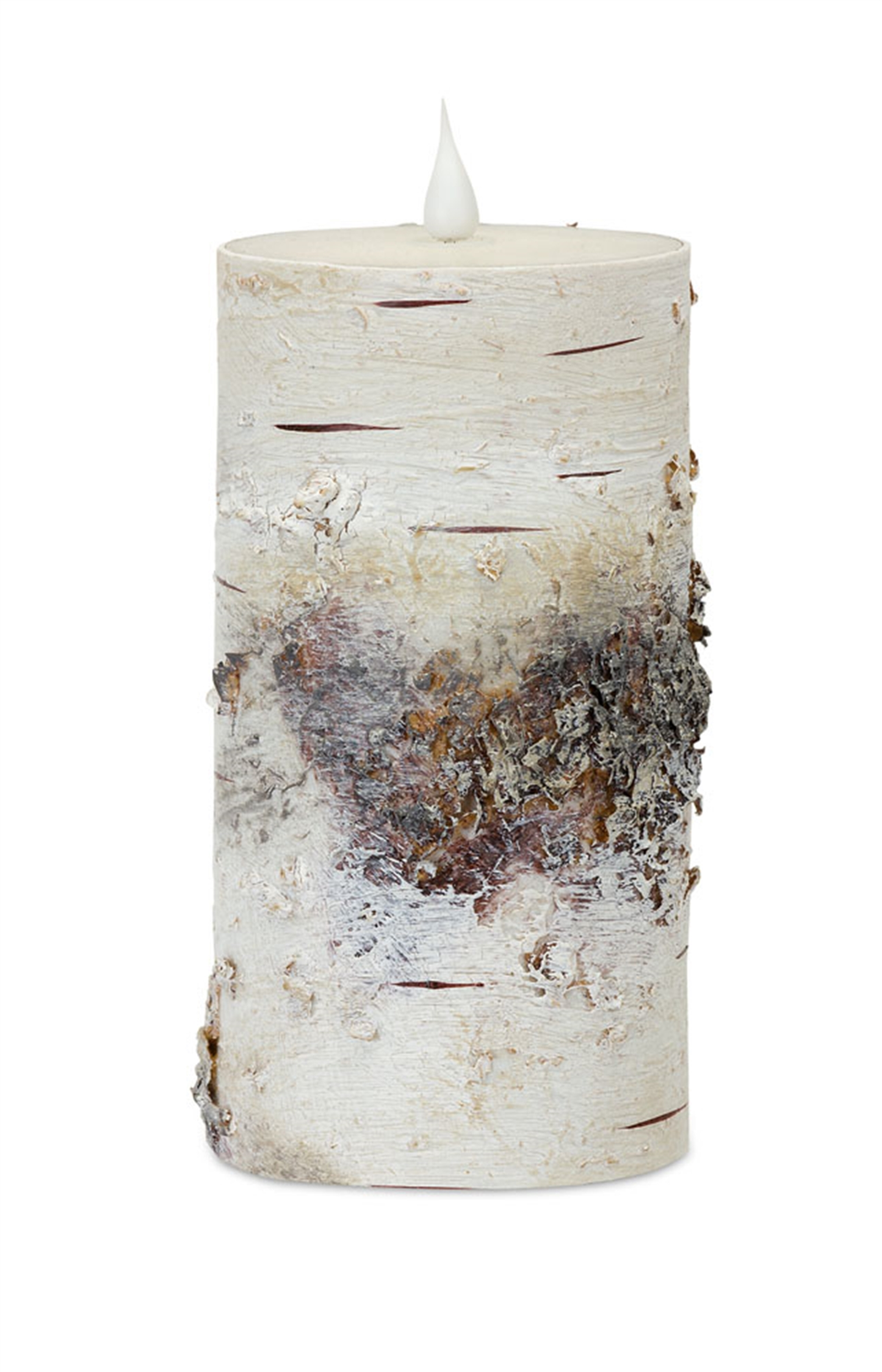 Melrose LED Birch Candle with Remote, 7"H
