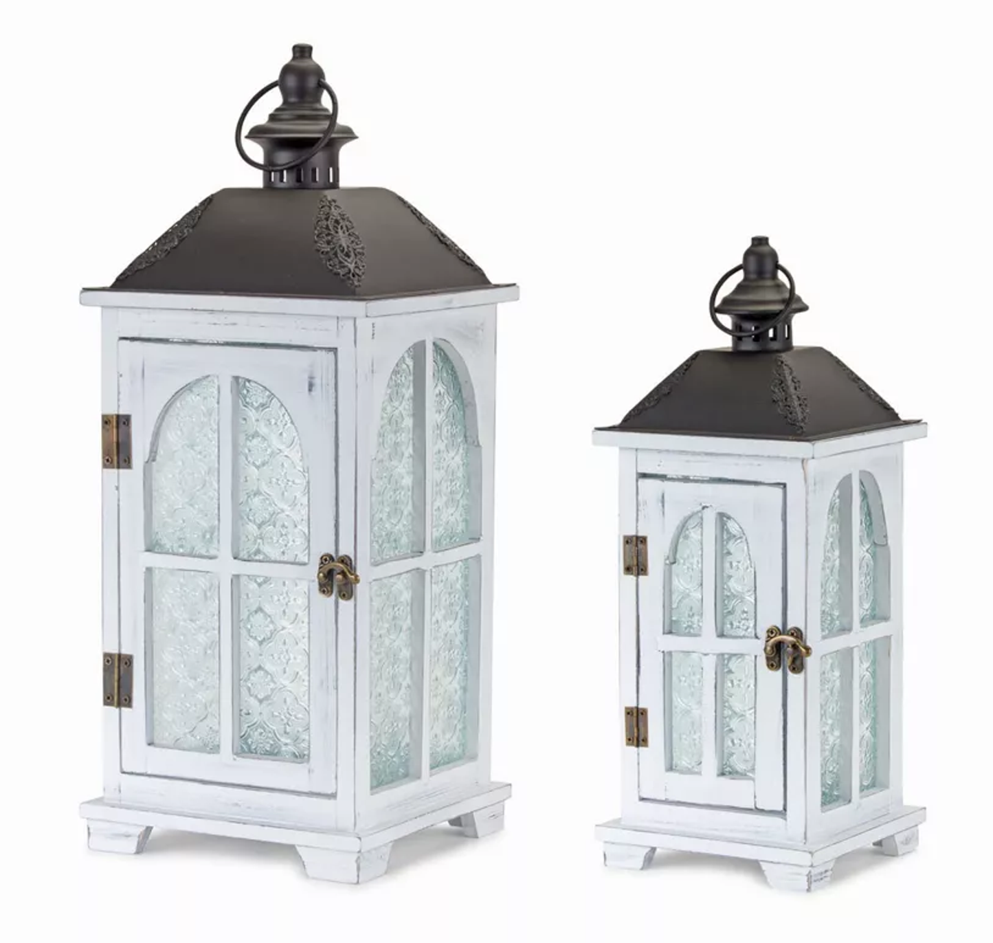 Wood & Metal Lantern, Set of 2 (14.5in & 19.25in)