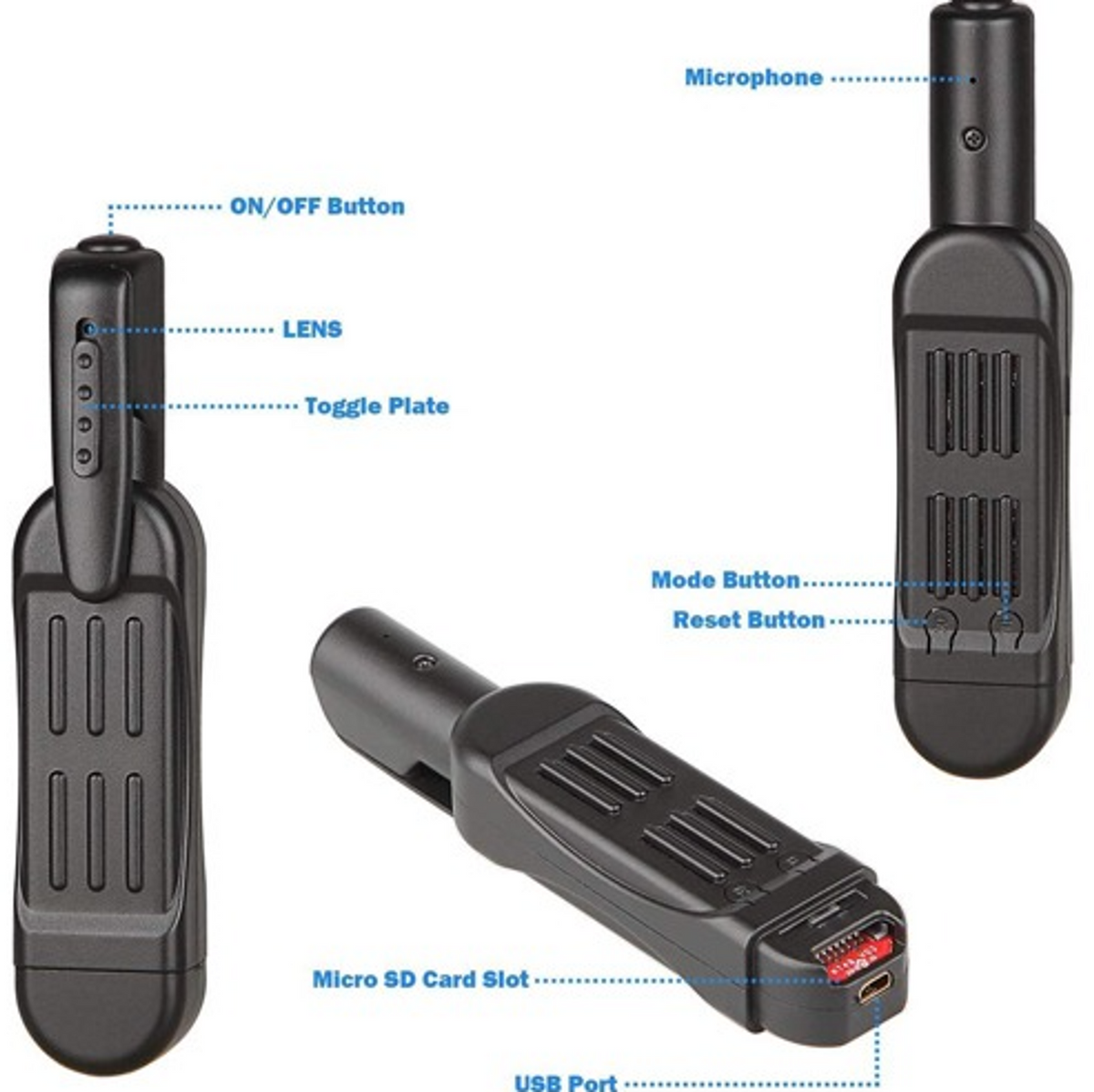 Pocket Clip Hidden Camera with Built-In DVR