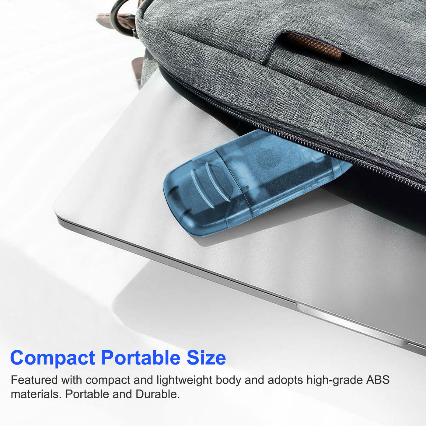 USB 2.0 high-speed card reader front view