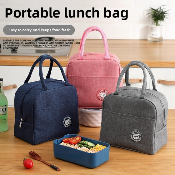 Lunch bag, aluminum foil insulated tote, portable bento box bag