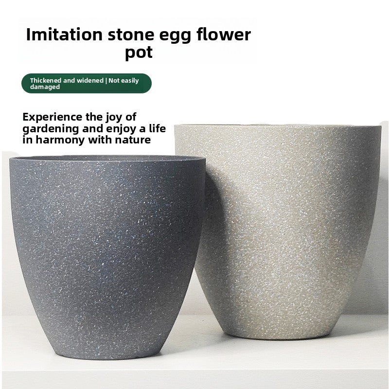 Nordic Style Stone-Look Plastic Plant Pot