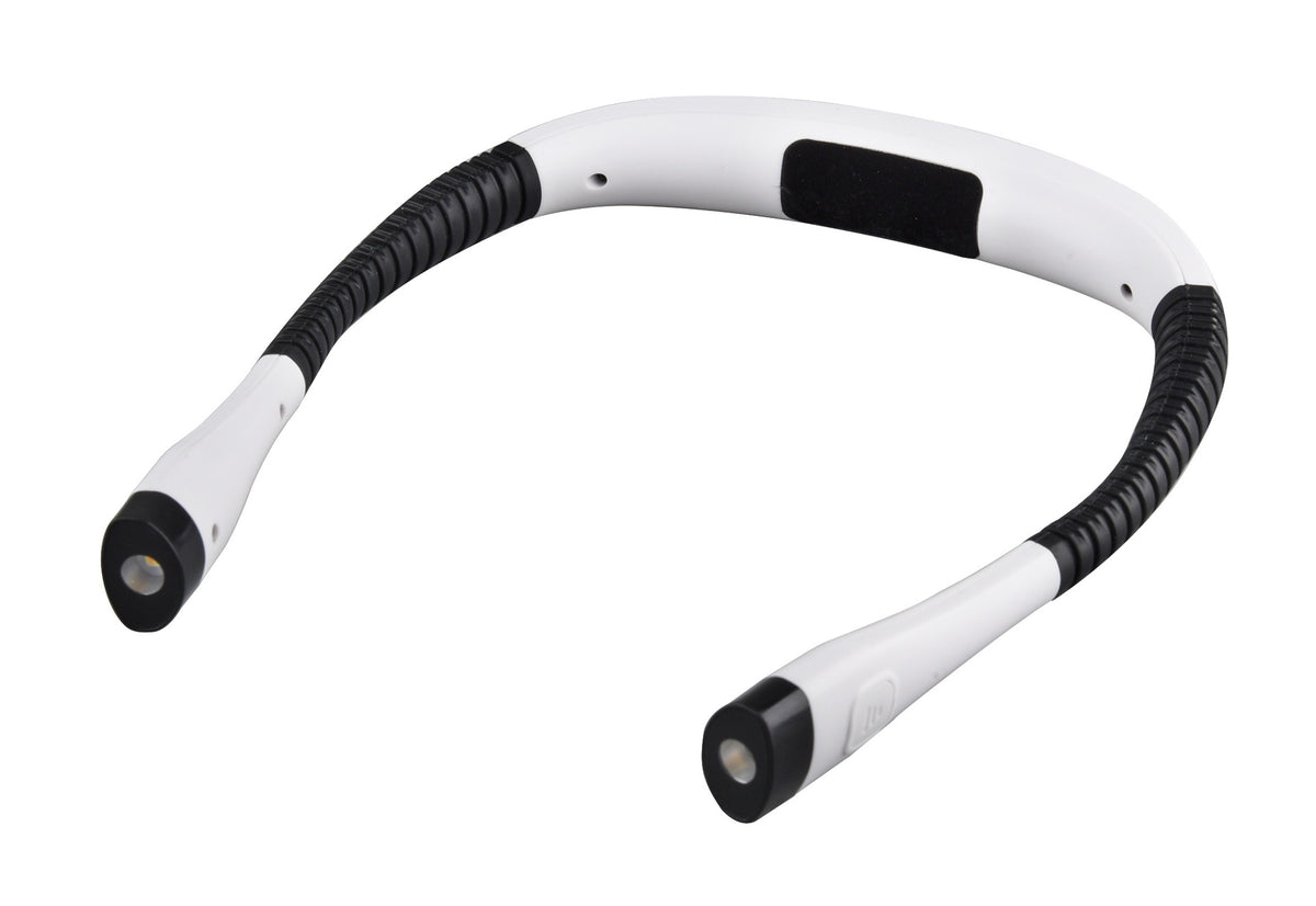 Neck-worn lamp with flexible gooseneck for eye-friendly reading