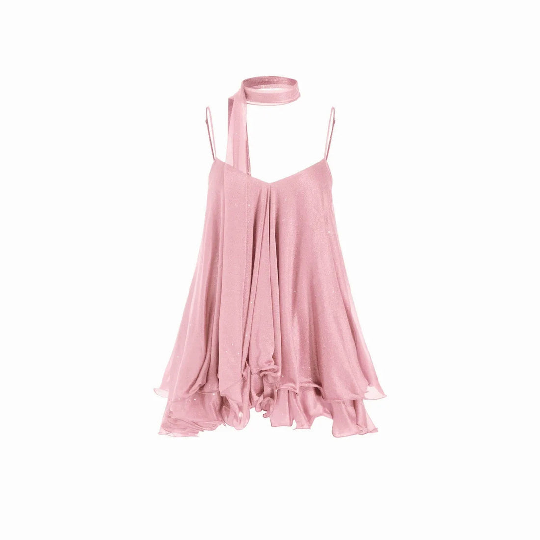 chiffon halter-neck dress