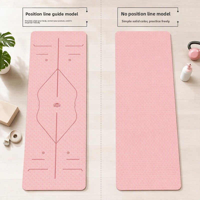 Professional Non-Slip Yoga Fitness Mat with Posture Lines