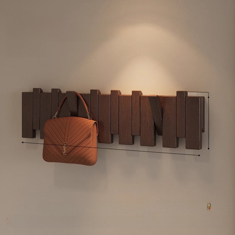 Solid Wood Wall Mounted Coat Rack with Hat Hooks