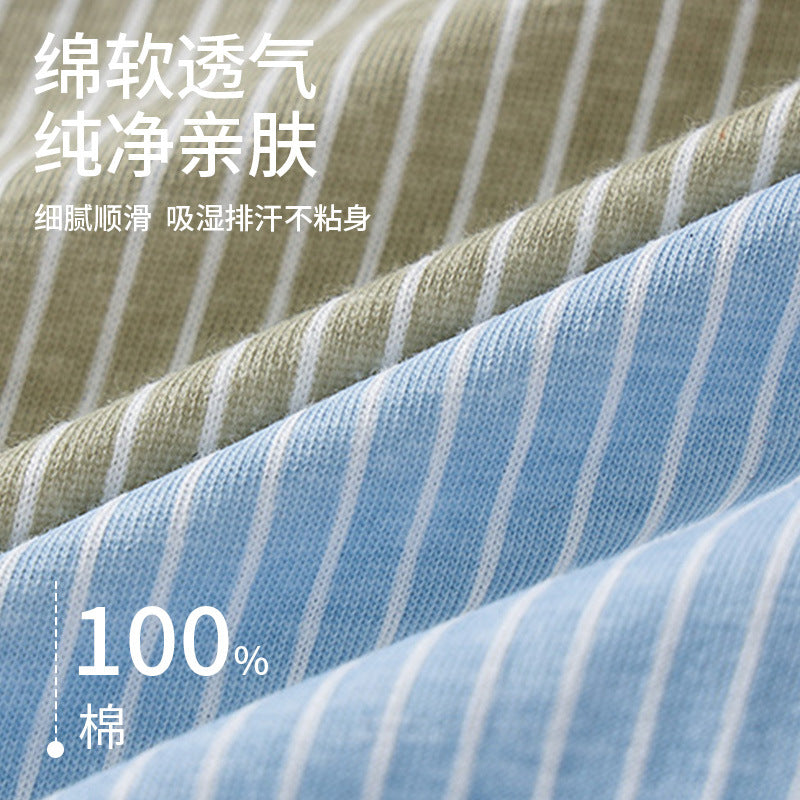 Men 100% Cotton Breathable Antibacterial Boxer Shorts