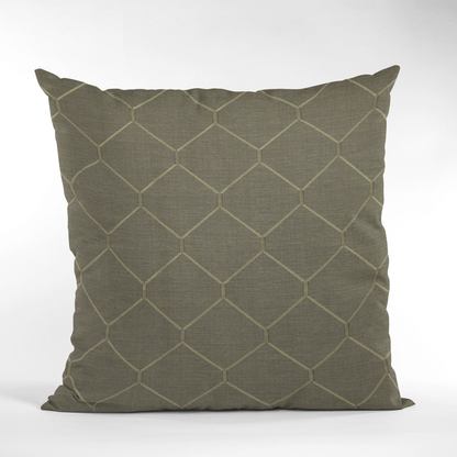 Plutus Bronze Kona Embroidered Luxury Throw Pillow