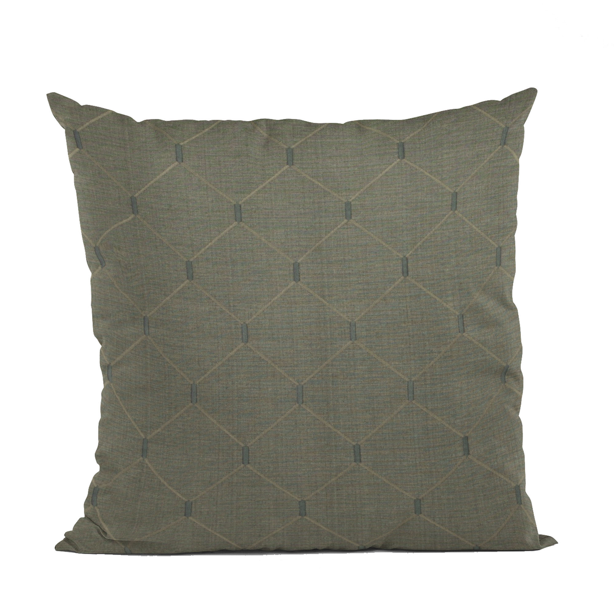Plutus Slate Grey Kona Embroidered Luxury Throw Pillow