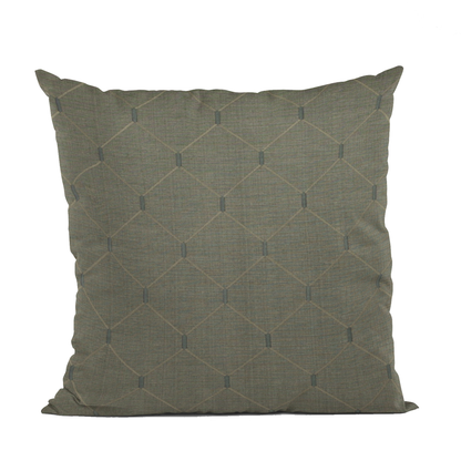 Plutus Slate Grey Kona Embroidered Luxury Throw Pillow
