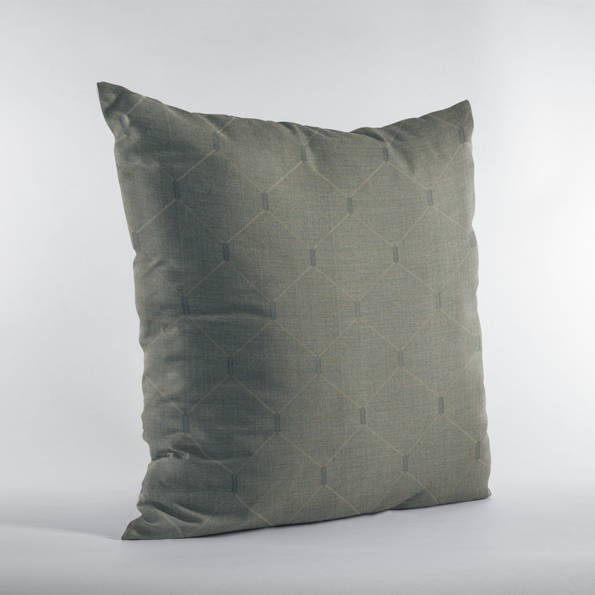 Plutus Slate Grey Kona Embroidered Luxury Throw Pillow