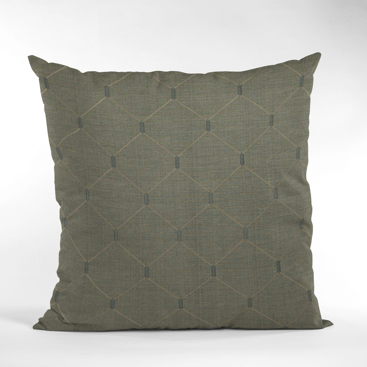 Plutus Slate Grey Kona Embroidered Luxury Throw Pillow