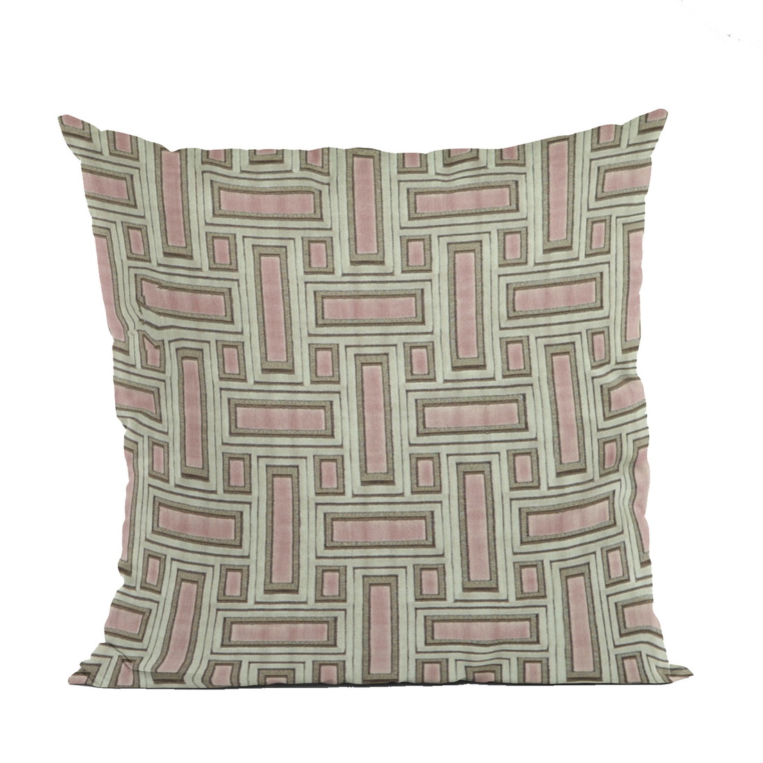 Plutus Bella Pink Stony Cut Velvet Luxury Throw Pillow