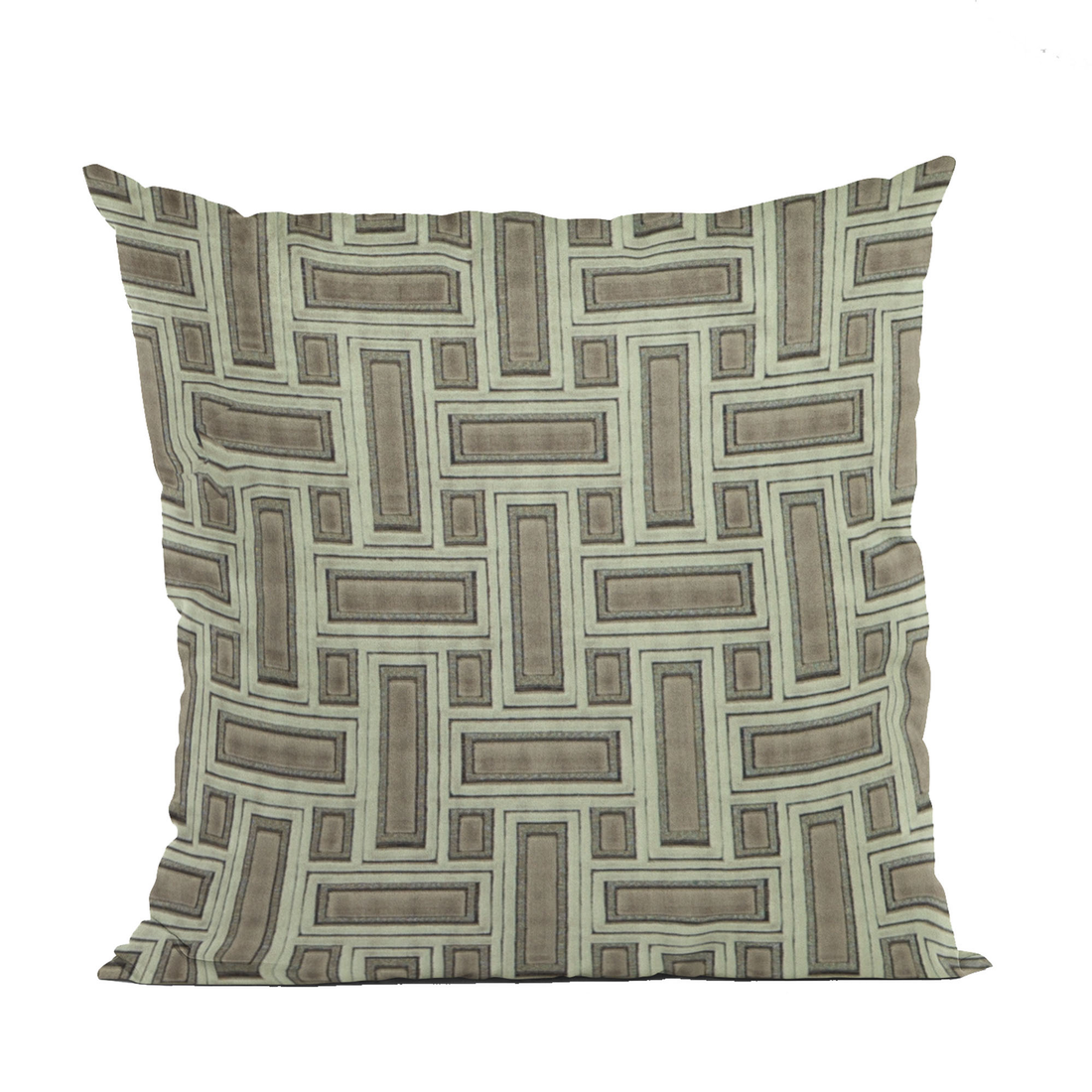 Plutus Truffle Stony Cut Velvet Luxury Throw Pillow