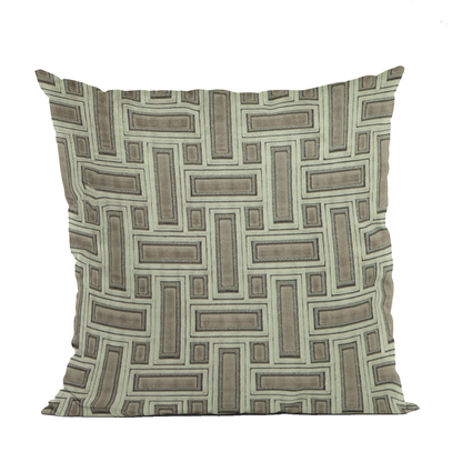 Plutus Truffle Stony Cut Velvet Luxury Throw Pillow