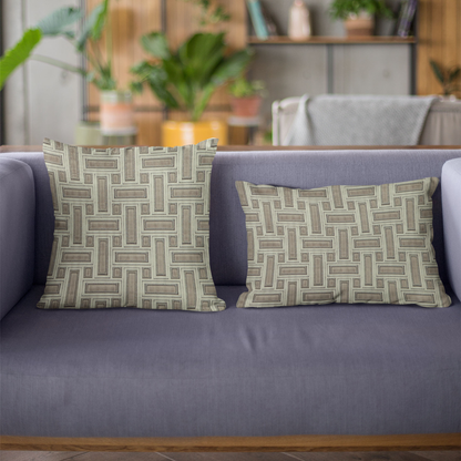 Plutus Truffle Stony Cut Velvet Luxury Throw Pillow